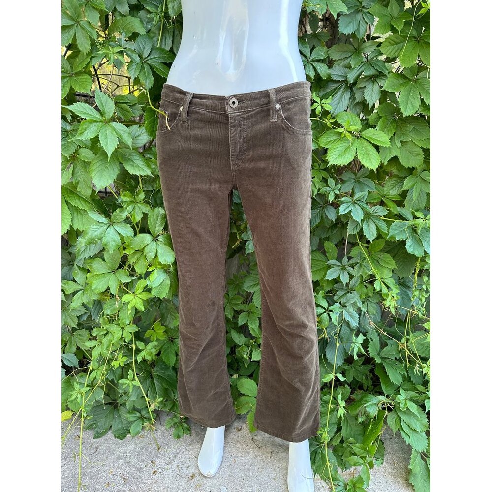 Y2K Ag Jeans Low Rise Corduroy Bootcut The Angel Brown USA Sz 33R